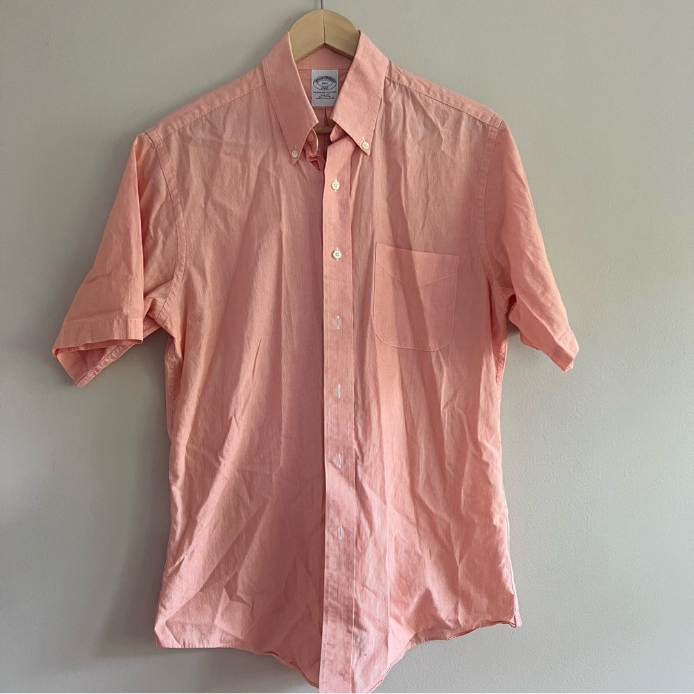 Brooks Brothers Men's Pink Short Sleeve Shirt